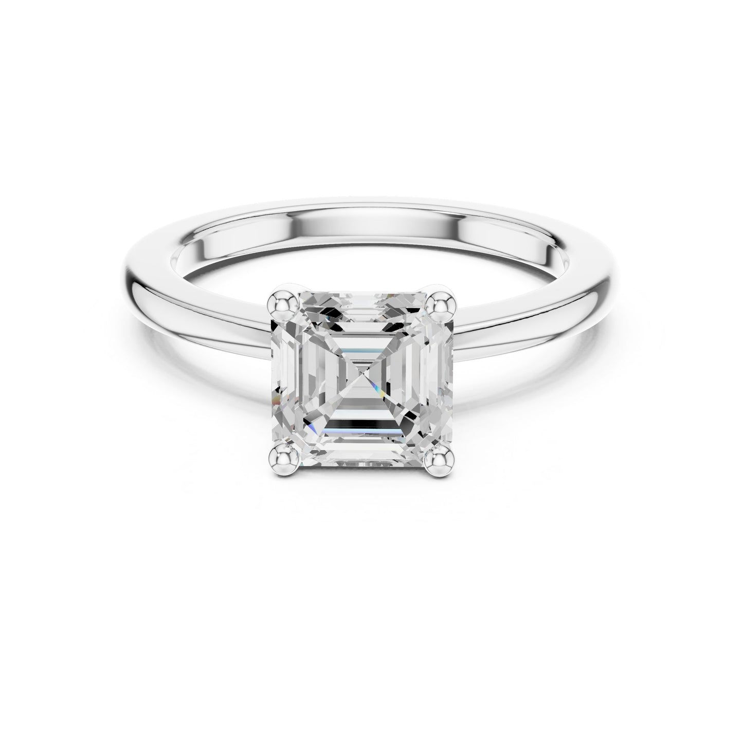 Emerald Lab Grown Diamond Solitaire Engagement Ring