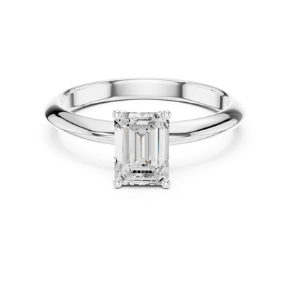 Emerald Lab Grown Diamond Solitaire Engagement Ring