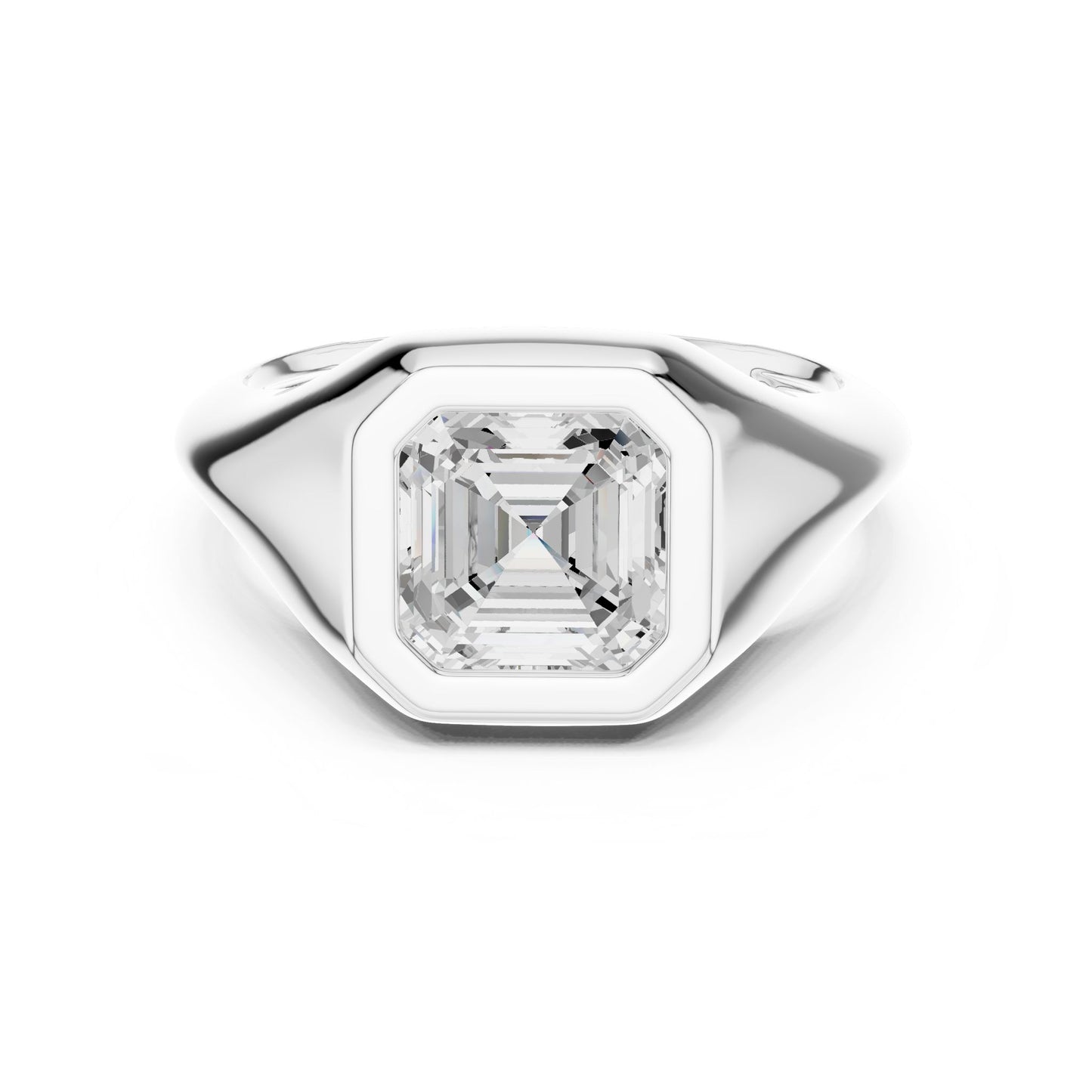 Emerald Lab Grown Diamond Solitaire Engagement Ring
