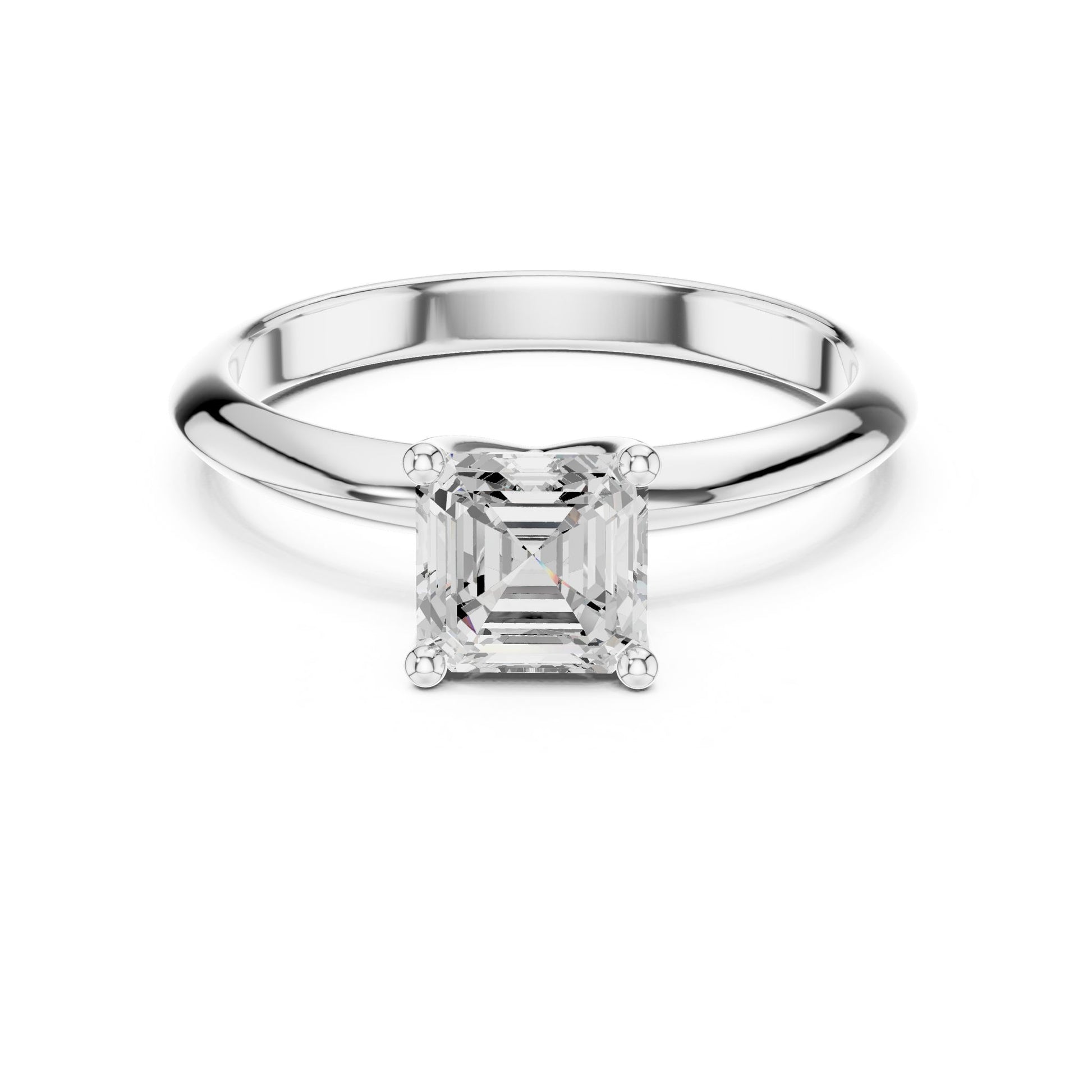Emerald Lab Grown Diamond Solitaire Engagement Ring