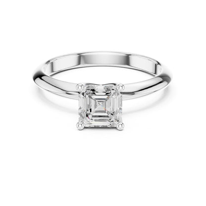 Emerald Lab Grown Diamond Solitaire Engagement Ring