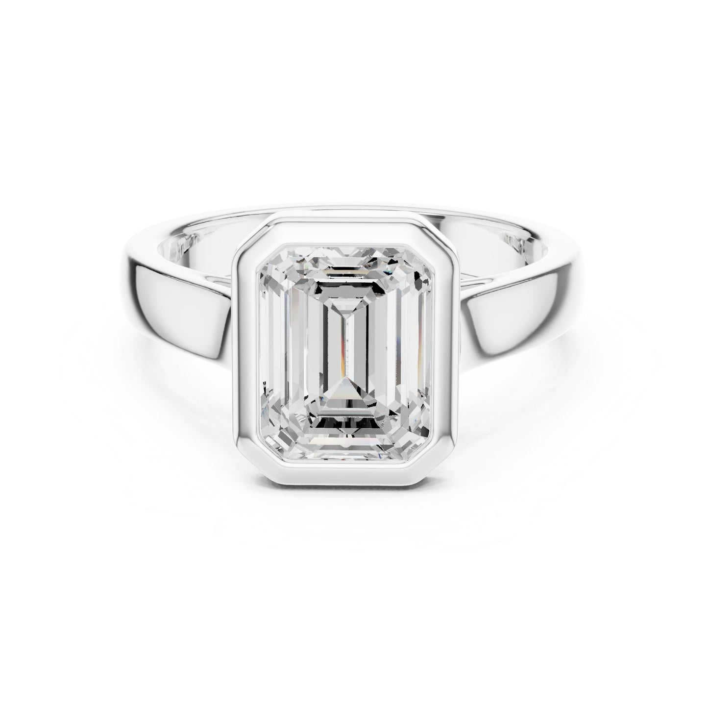 Emerald Lab Grown Diamond Solitaire Engagement Ring