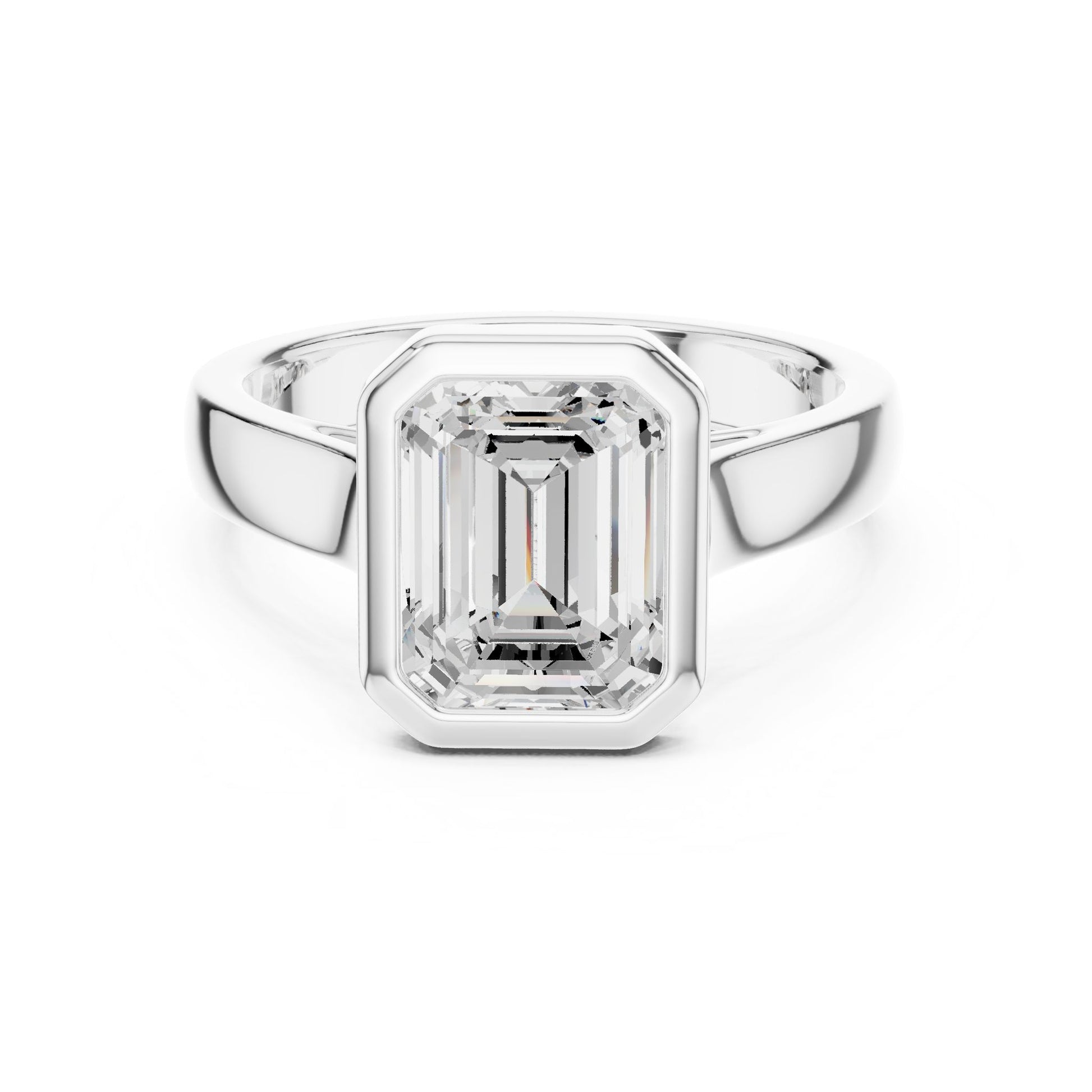 Emerald Lab Grown Diamond Solitaire Engagement Ring
