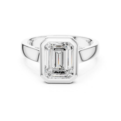 Emerald Lab Grown Diamond Solitaire Engagement Ring