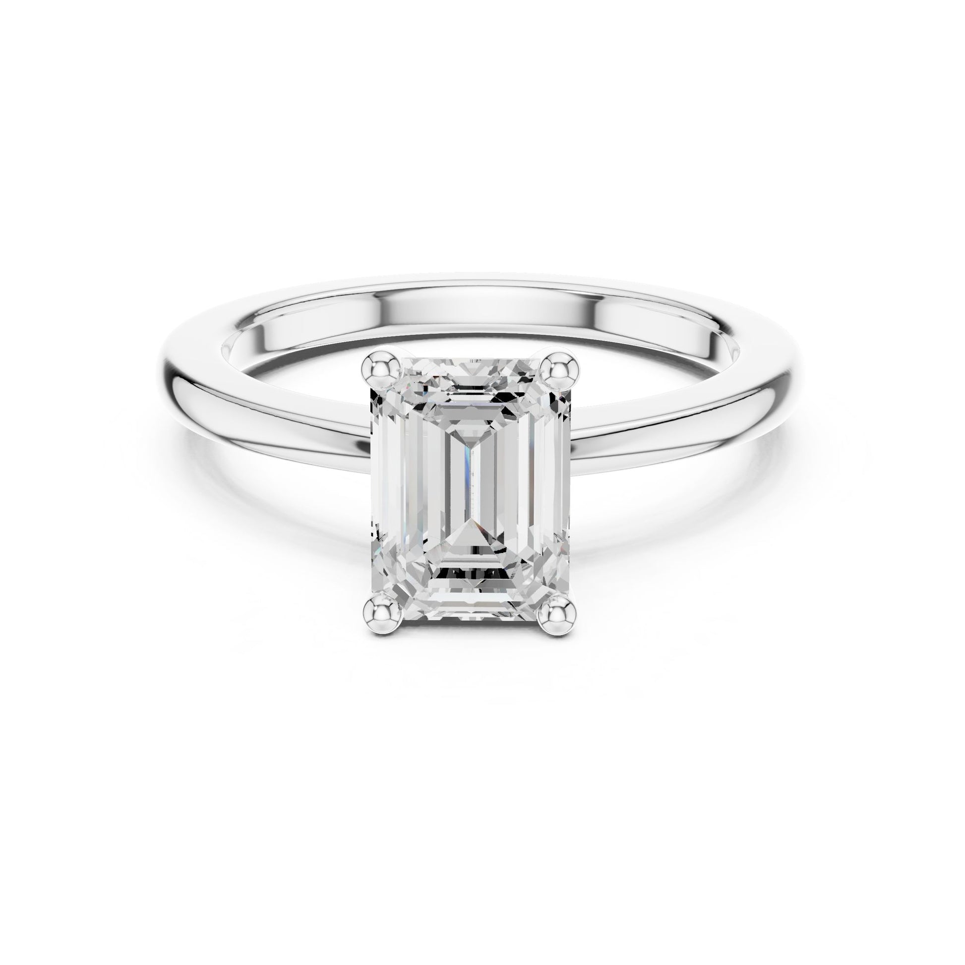 Emerald Lab Grown Diamond Solitaire Engagement Ring