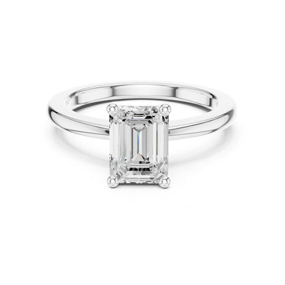 Emerald Lab Grown Diamond Solitaire Engagement Ring