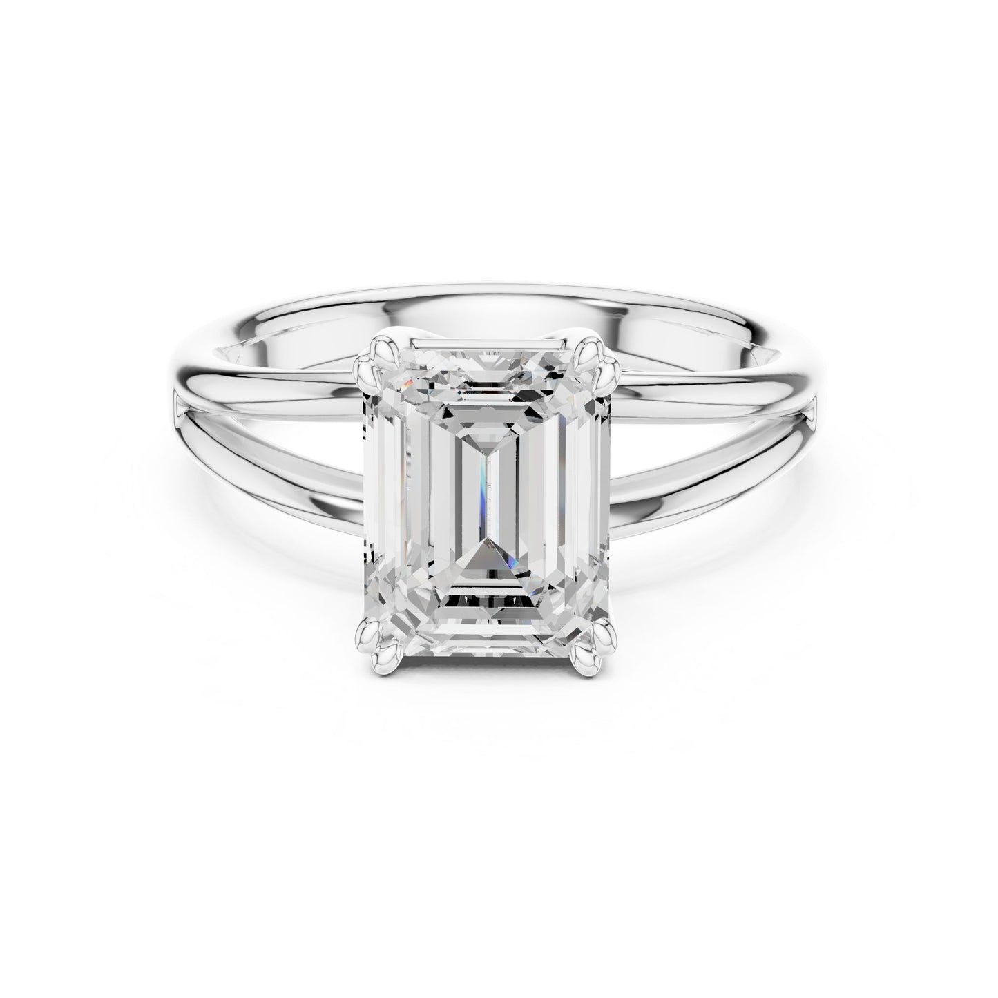 Emerald Lab Grown Diamond Solitaire Engagement Ring