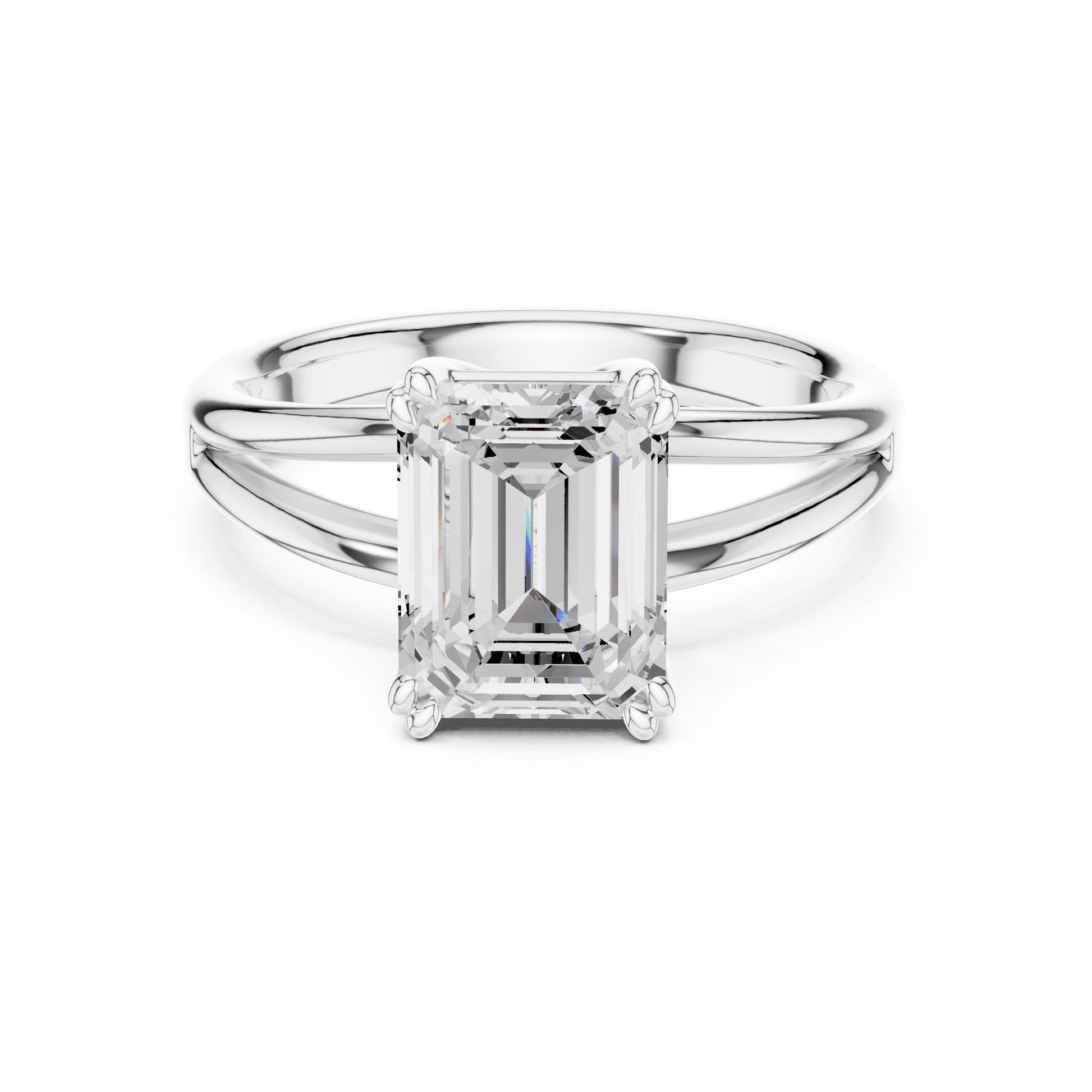 Emerald Lab Grown Diamond Solitaire Engagement Ring