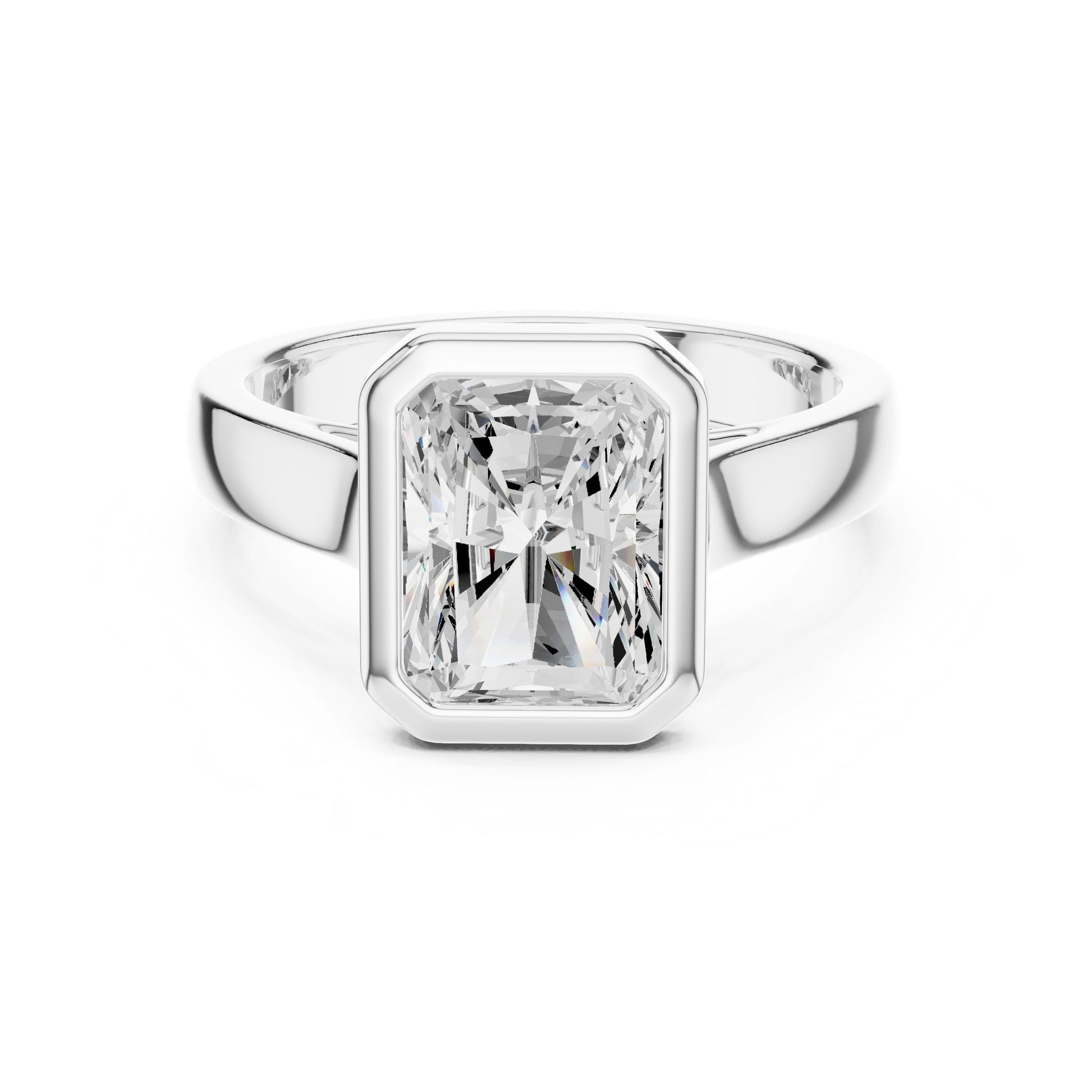 Emerald Lab Grown Diamond Solitaire Engagement Ring