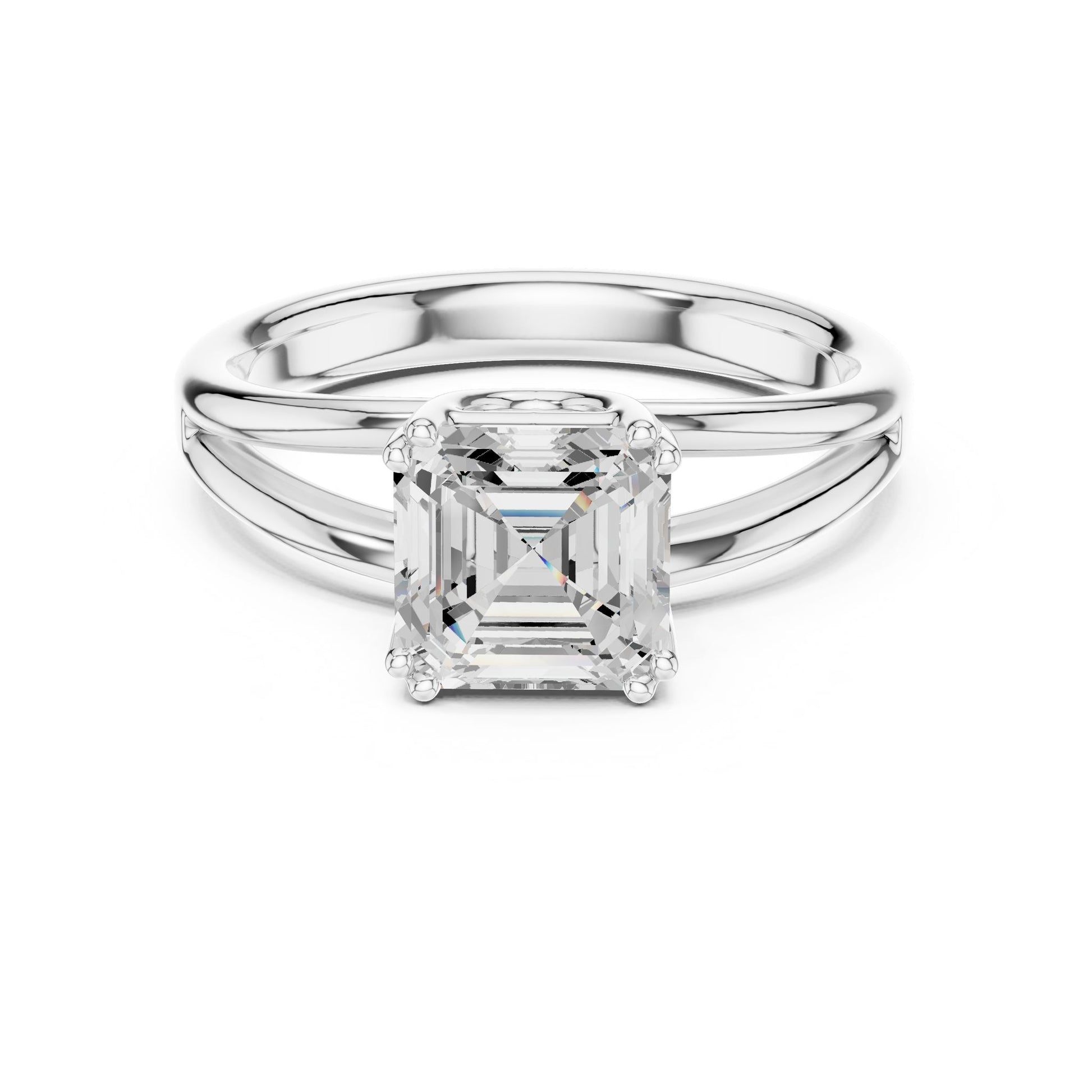 Emerald Lab Grown Diamond Solitaire Engagement Ring