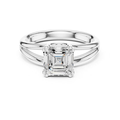 Emerald Lab Grown Diamond Solitaire Engagement Ring