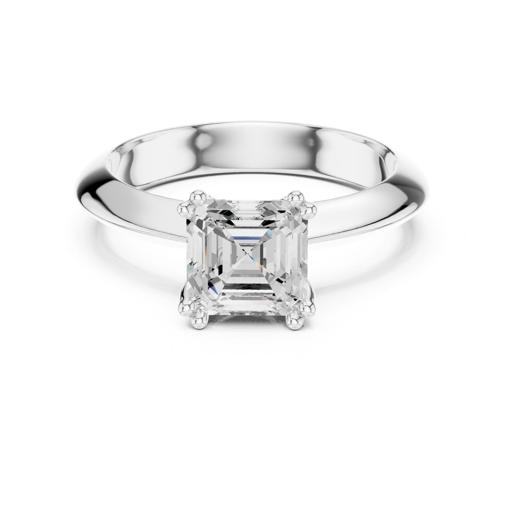 Emerald Lab Grown Diamond Solitaire Engagement Ring