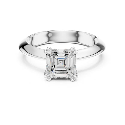 Emerald Lab Grown Diamond Solitaire Engagement Ring