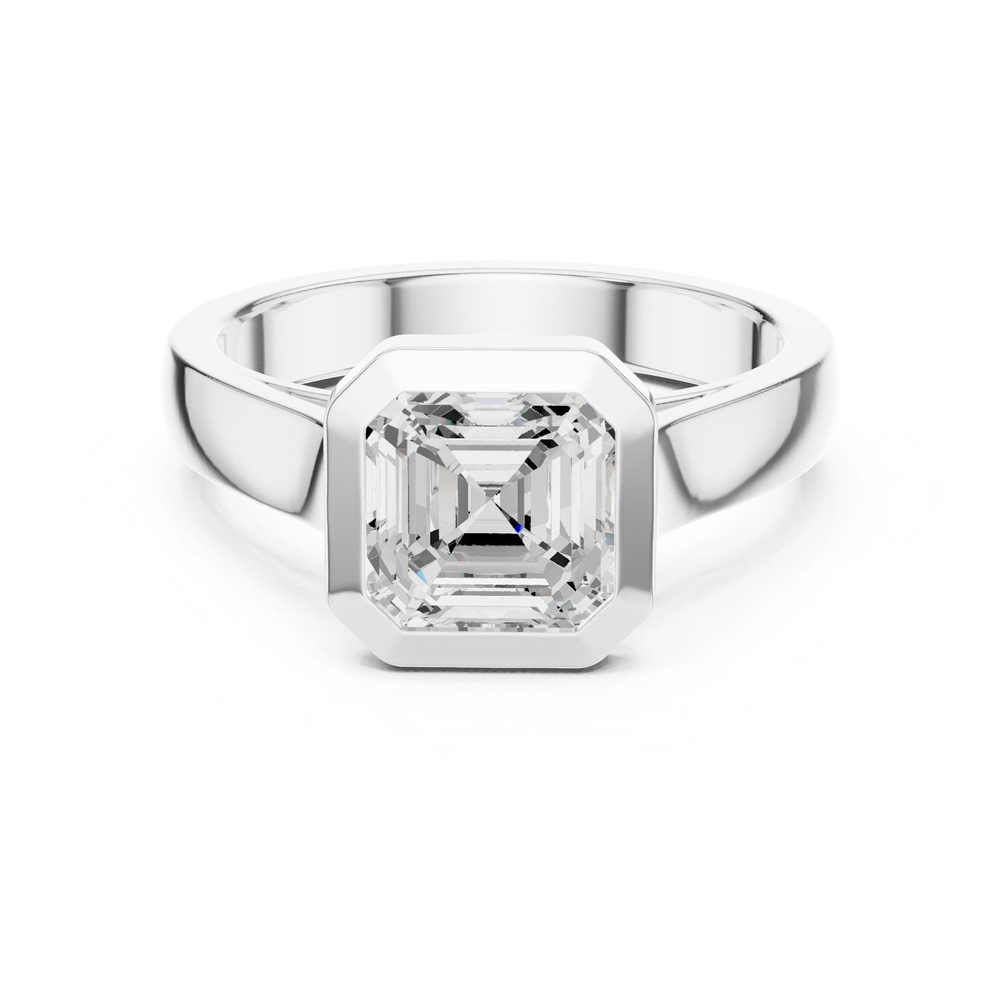 Emerald Lab Grown Diamond Solitaire Engagement Ring