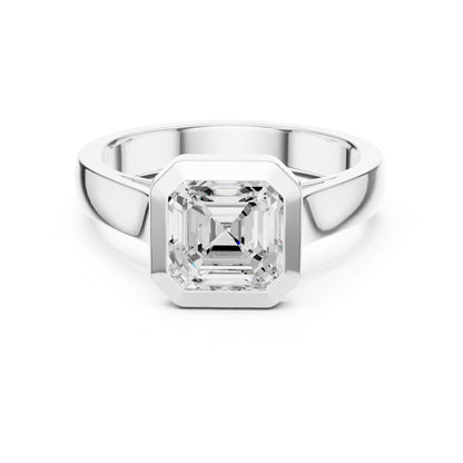 Emerald Lab Grown Diamond Solitaire Engagement Ring