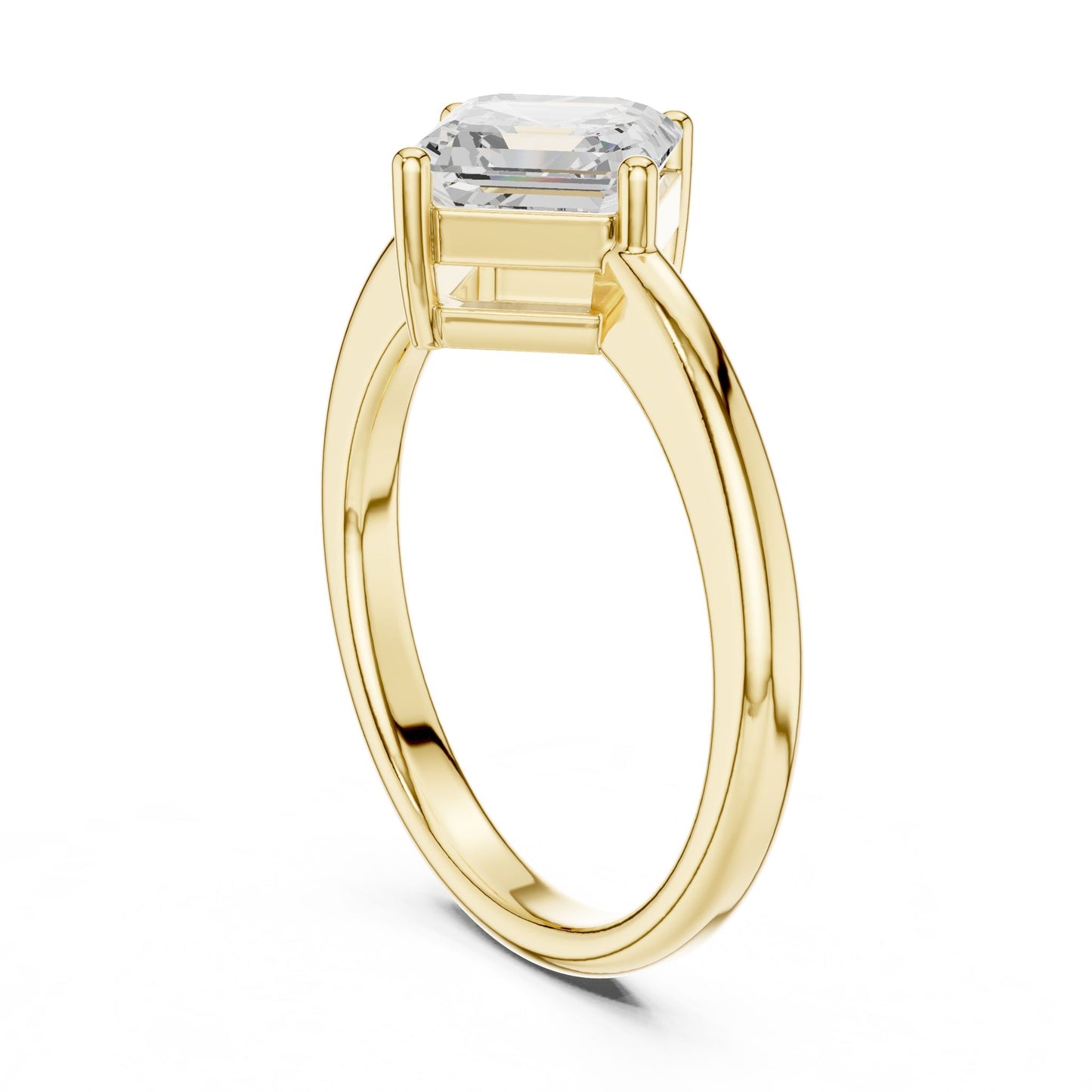 Emerald Lab Grown Diamond Solitaire Engagement Ring