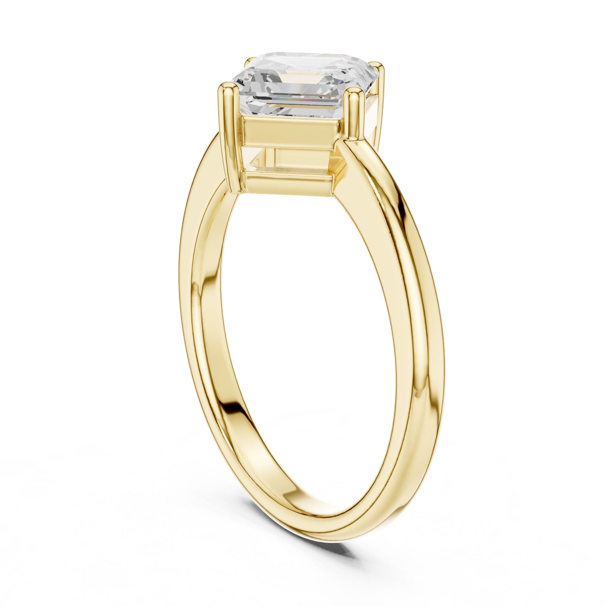Emerald Lab Grown Diamond Solitaire Engagement Ring