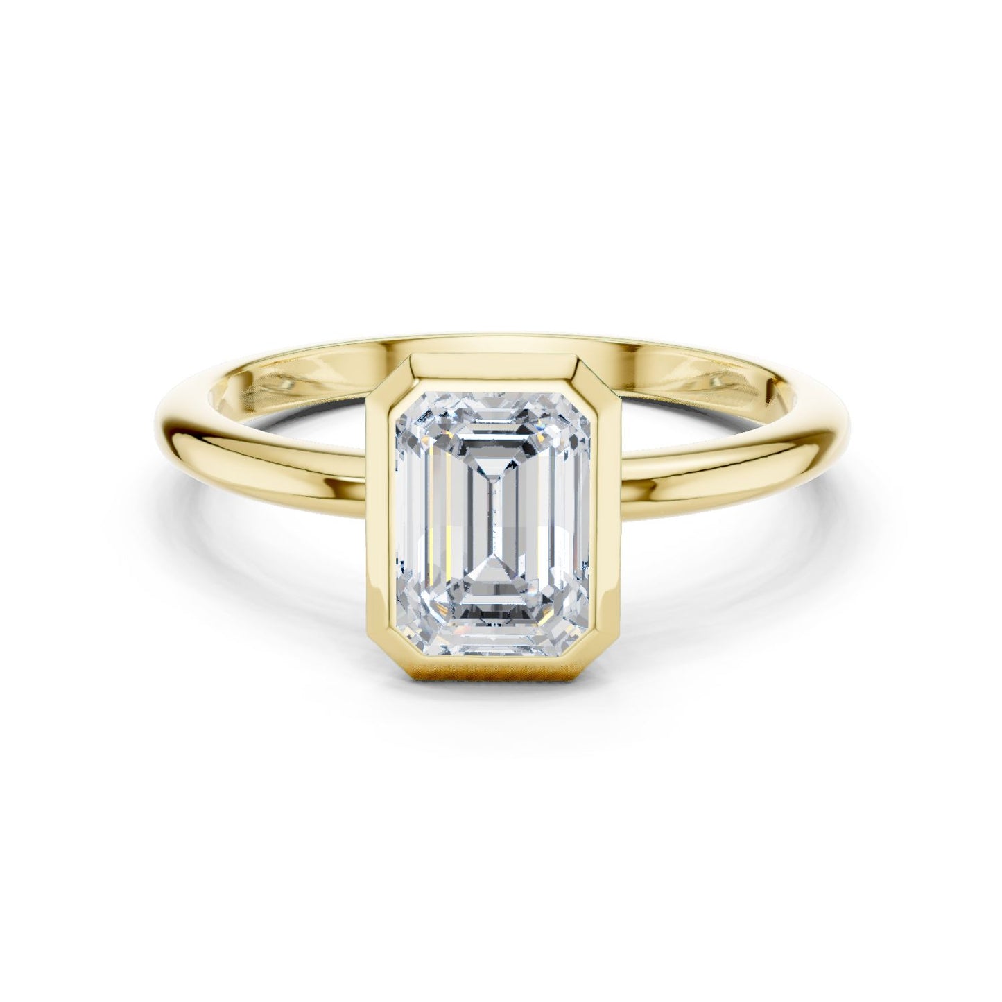 Emerald Lab Grown Diamond Solitaire Engagement Ring