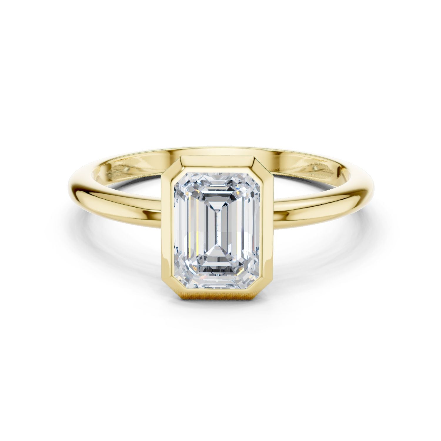 Emerald Lab Grown Diamond Solitaire Engagement Ring
