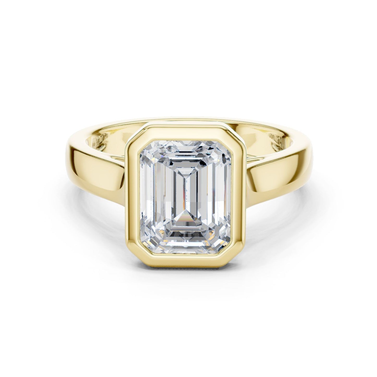 Emerald Lab Grown Diamond Solitaire Engagement Ring