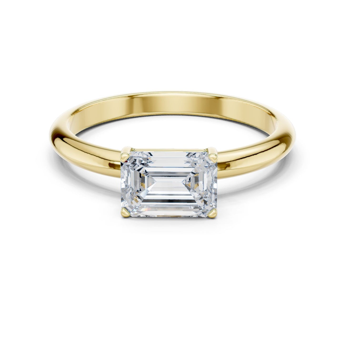 Emerald Lab Grown Diamond Solitaire Engagement Ring