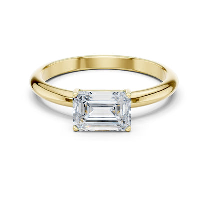 Emerald Lab Grown Diamond Solitaire Engagement Ring