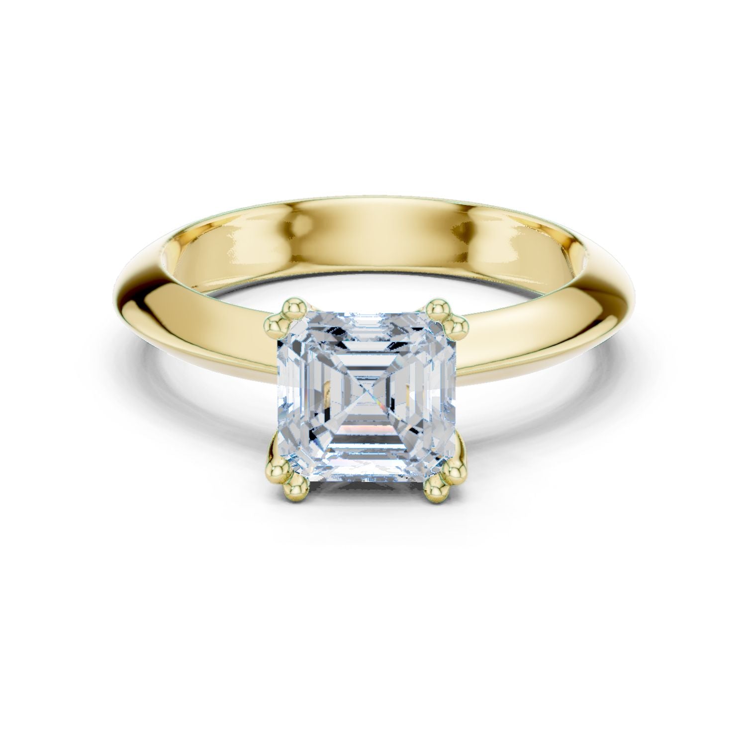 Emerald Lab Grown Diamond Solitaire Engagement Ring