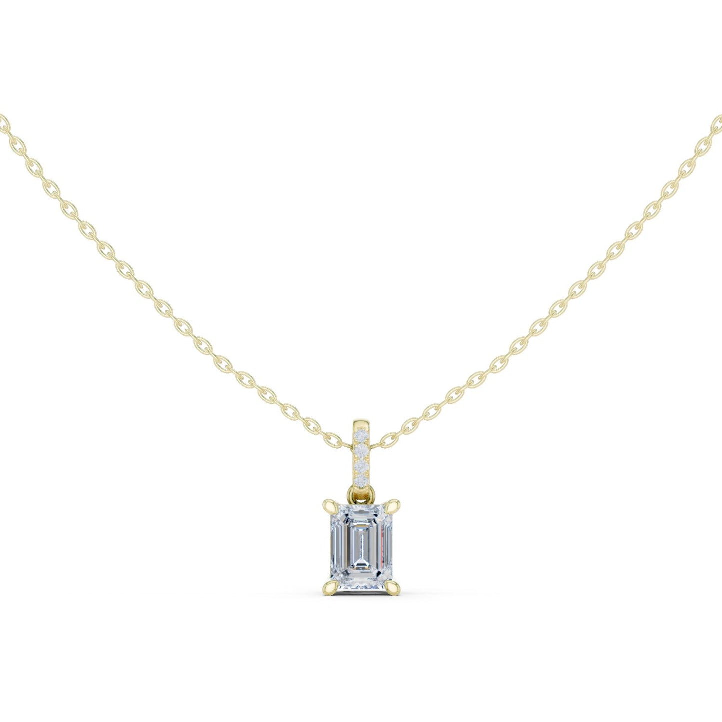 Emerald Lab Grown Diamond Pendant