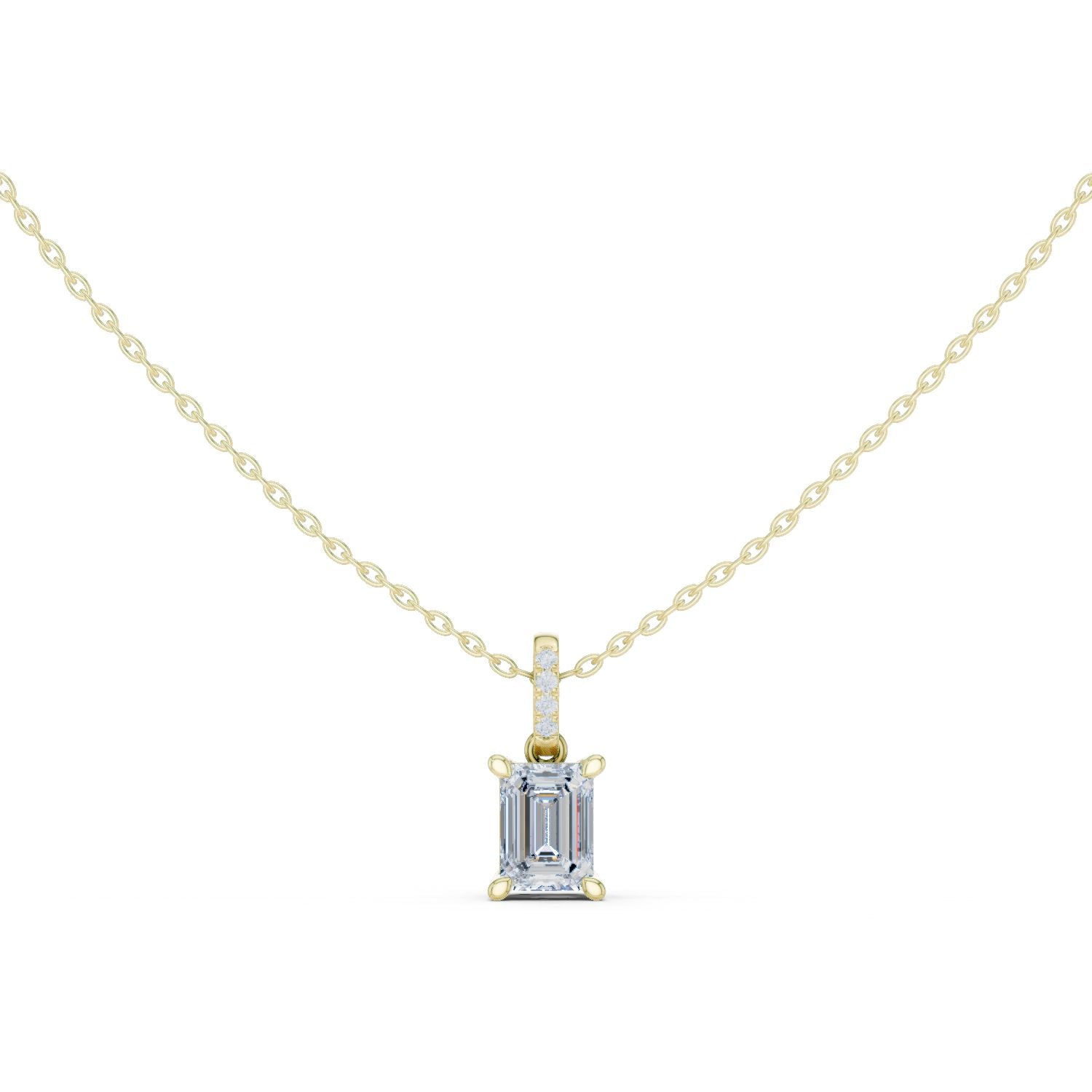 Emerald Lab Grown Diamond Pendant