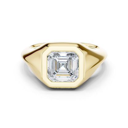 Emerald Lab Grown Diamond Solitaire Engagement Ring