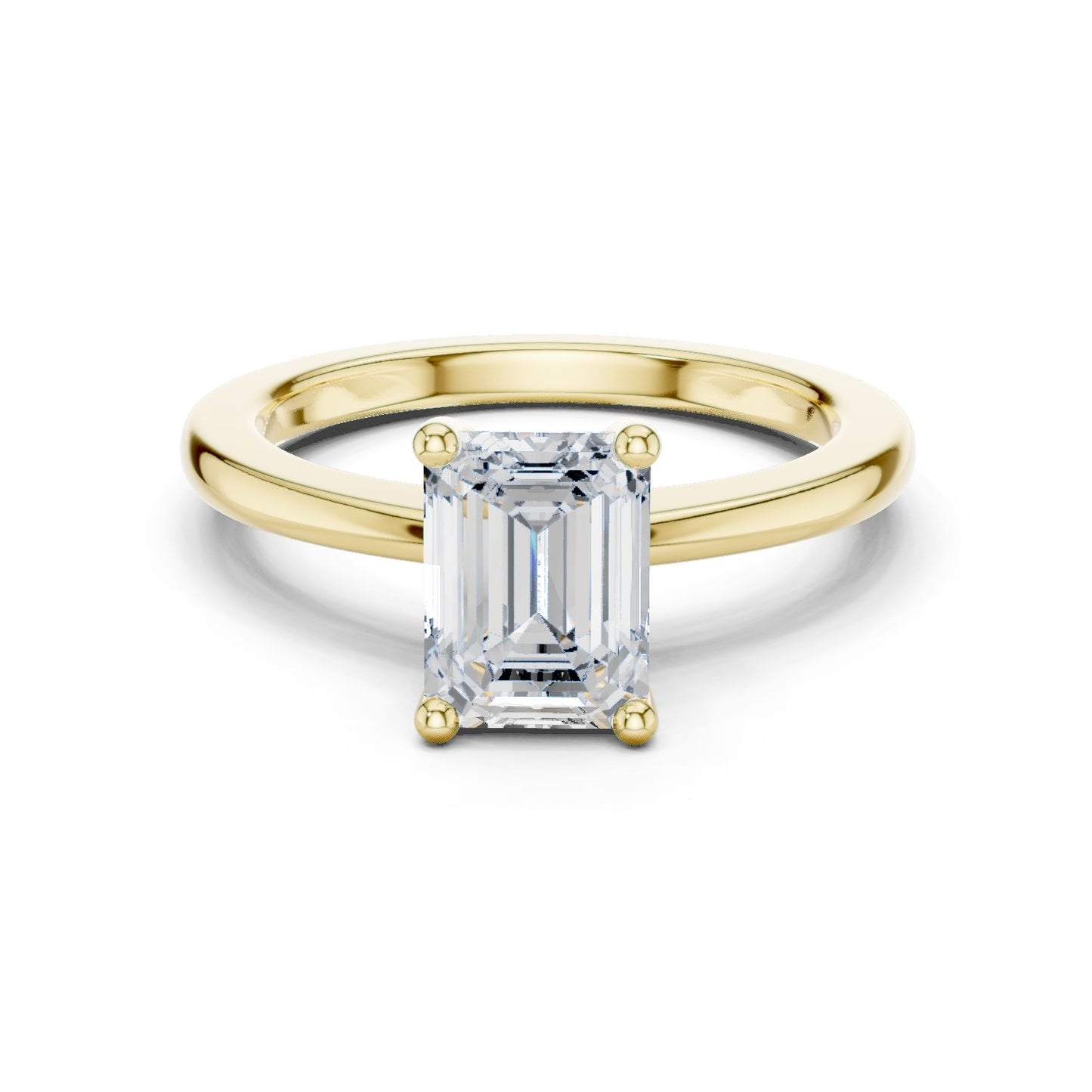Emerald Lab Grown Diamond Solitaire Engagement Ring