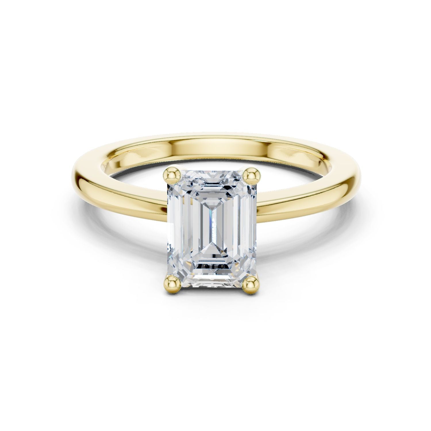 Emerald Lab Grown Diamond Solitaire Engagement Ring