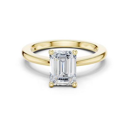 Emerald Lab Grown Diamond Solitaire Engagement Ring