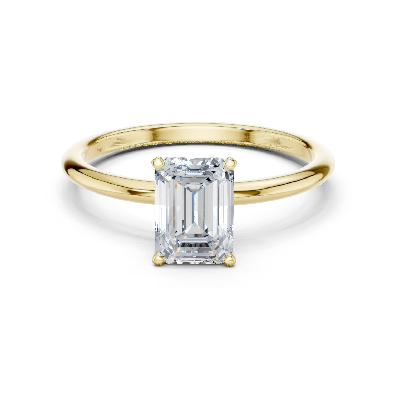 Emerald Lab Grown Diamond Solitaire Engagement Ring