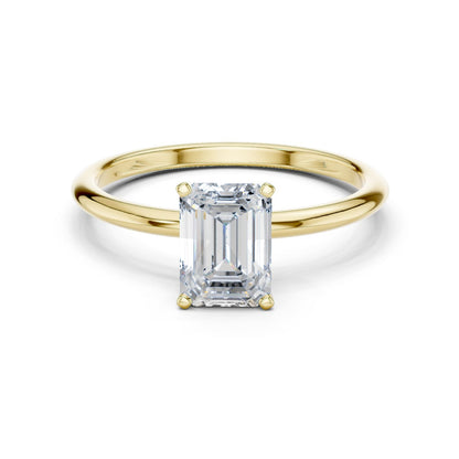 Emerald Lab Grown Diamond Solitaire Engagement Ring