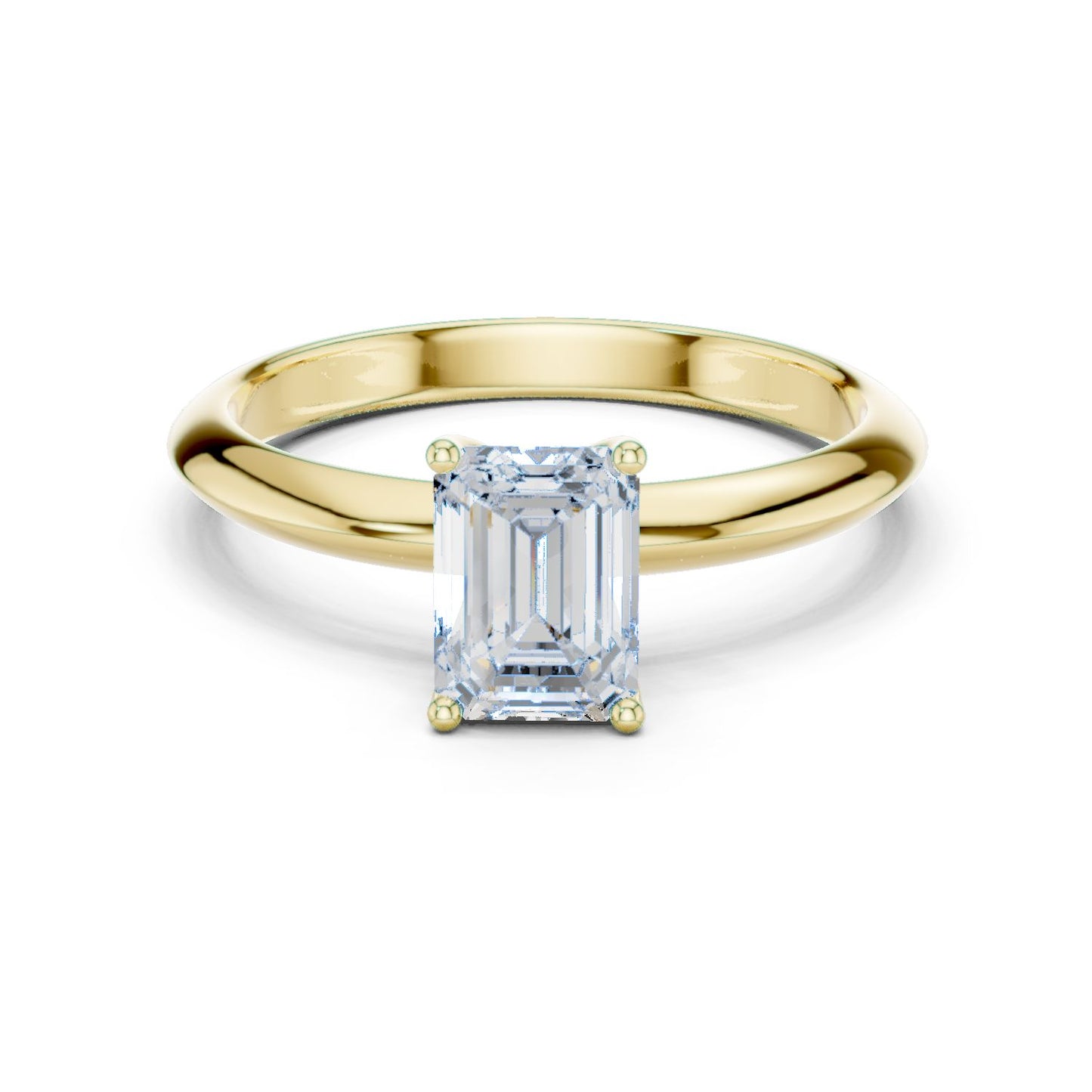 Emerald Lab Grown Diamond Solitaire Engagement Ring