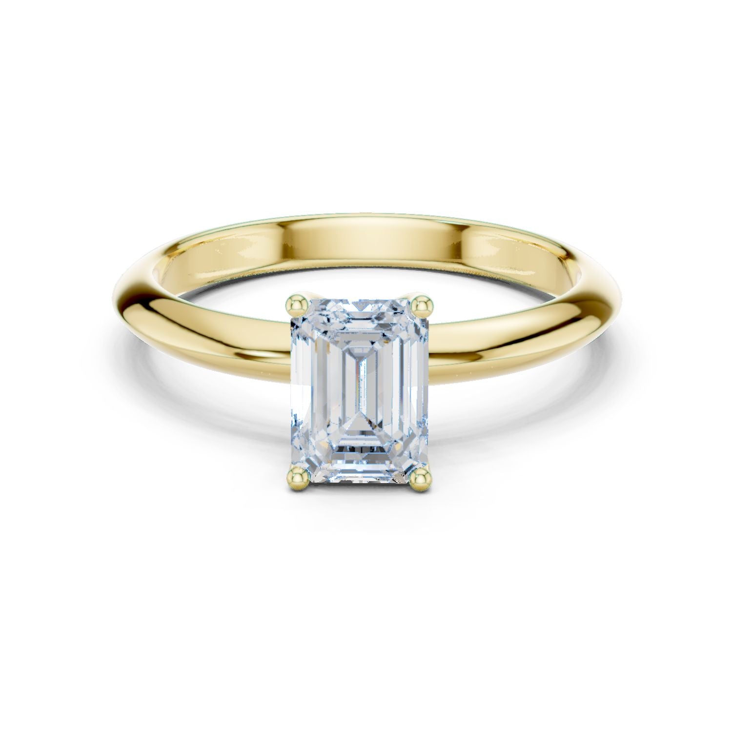 Emerald Lab Grown Diamond Solitaire Engagement Ring