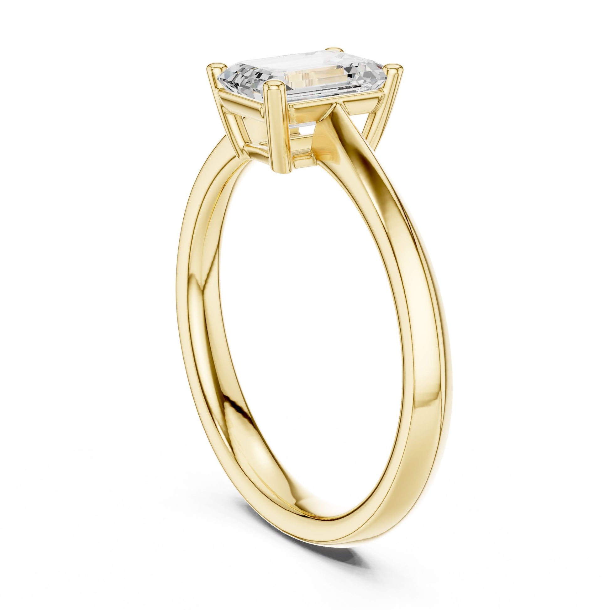 Emerald Lab Grown Diamond Solitaire Engagement Ring