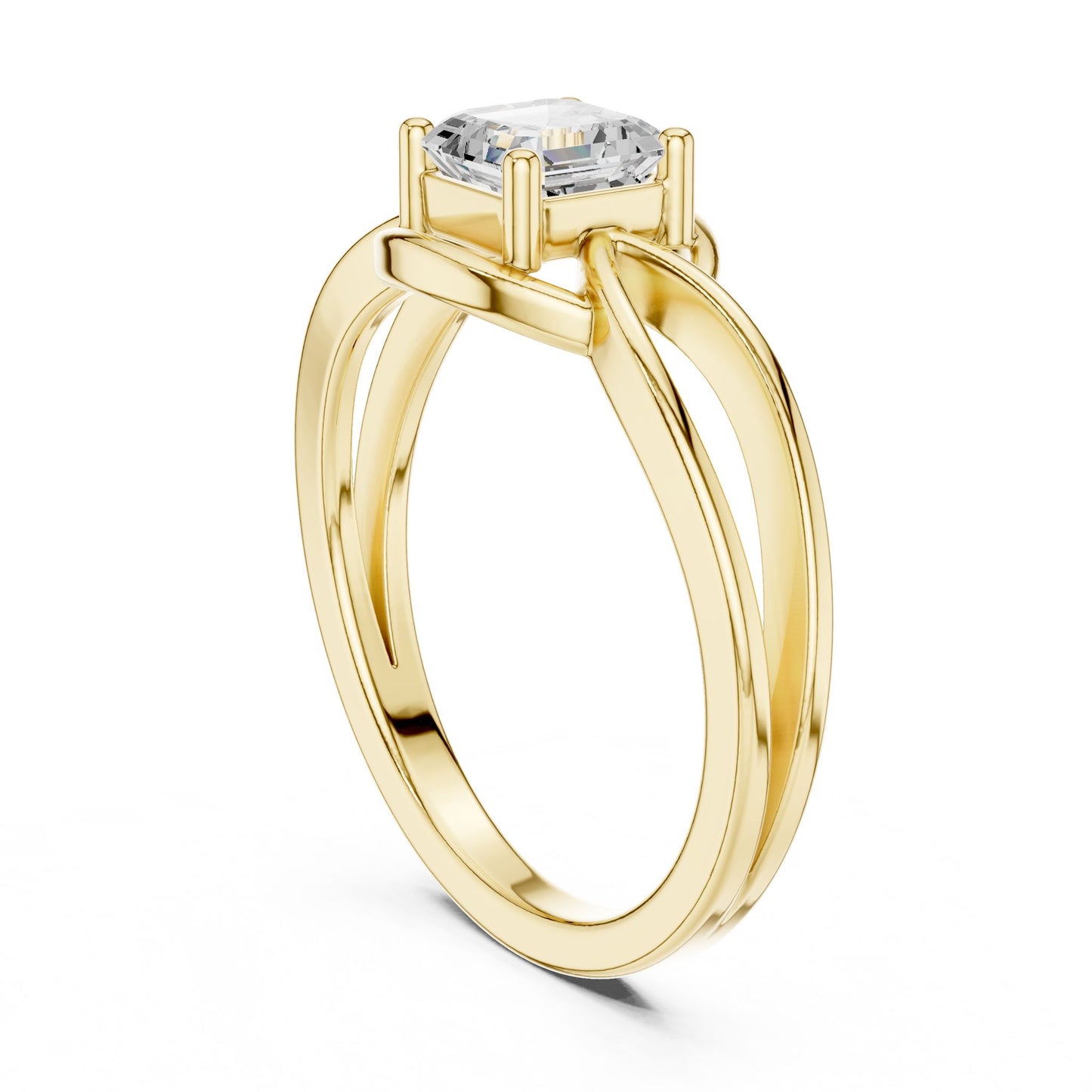 Emerald Lab Grown Diamond Solitaire Engagement Ring