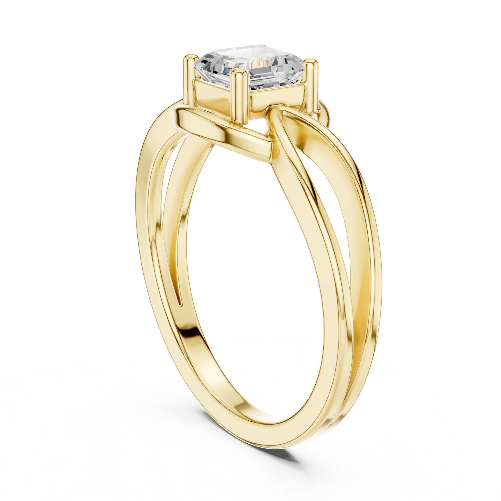 Emerald Lab Grown Diamond Solitaire Engagement Ring