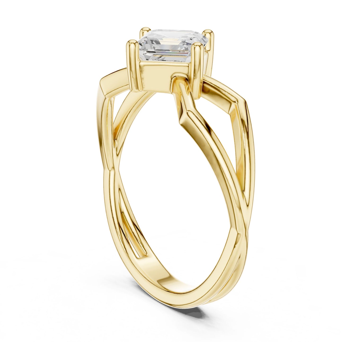 Emerald Lab Grown Diamond Solitaire Engagement Ring