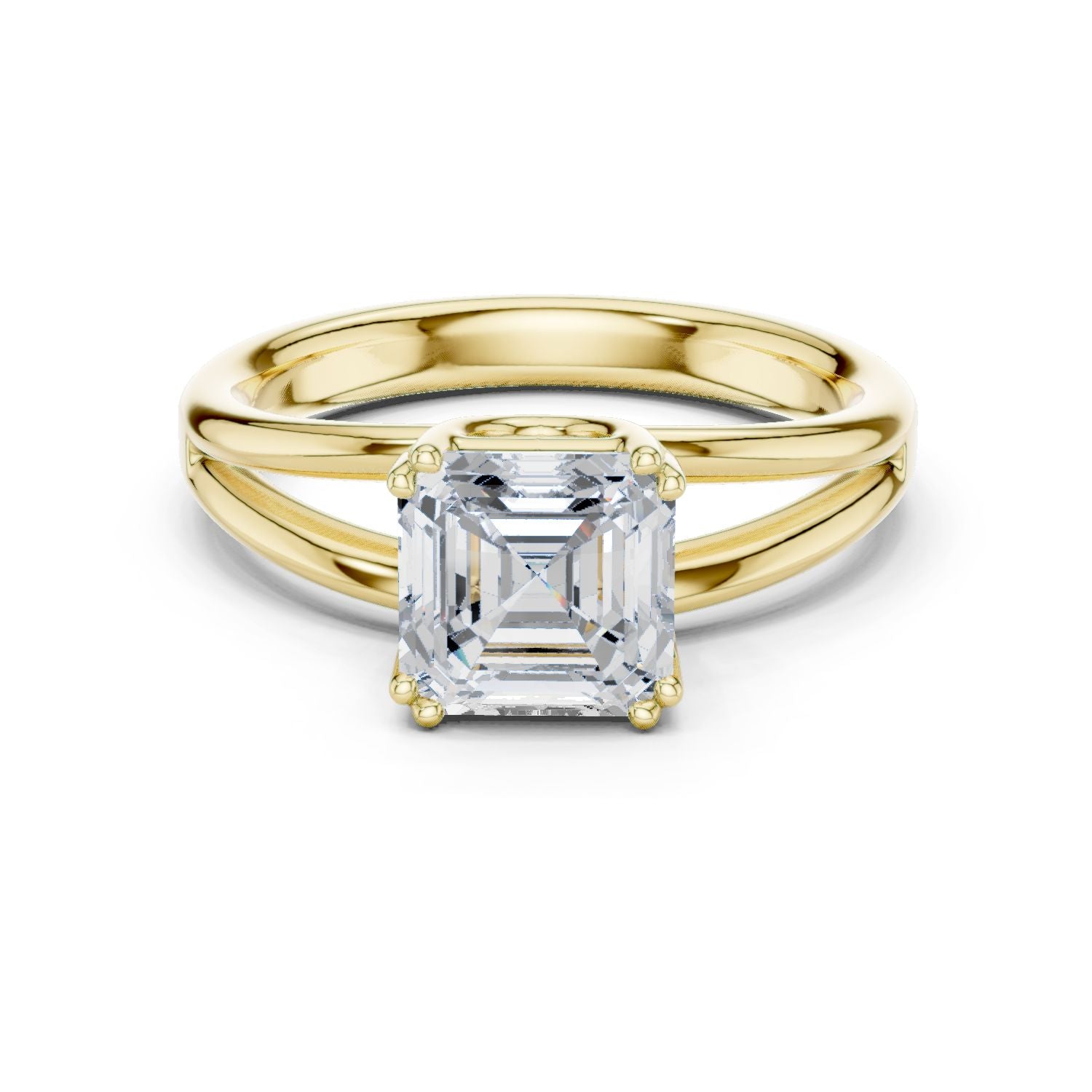 Emerald Lab Grown Diamond Solitaire Engagement Ring