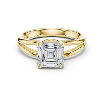 Emerald Lab Grown Diamond Solitaire Engagement Ring