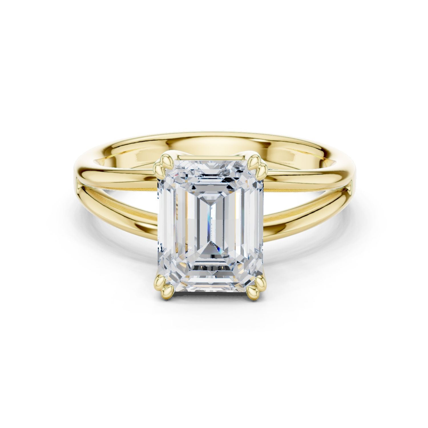 Emerald Lab Grown Diamond Solitaire Engagement Ring