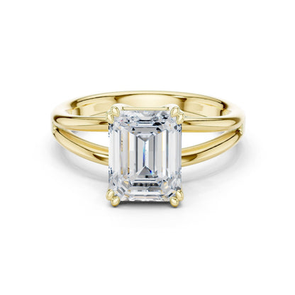 Emerald Lab Grown Diamond Solitaire Engagement Ring