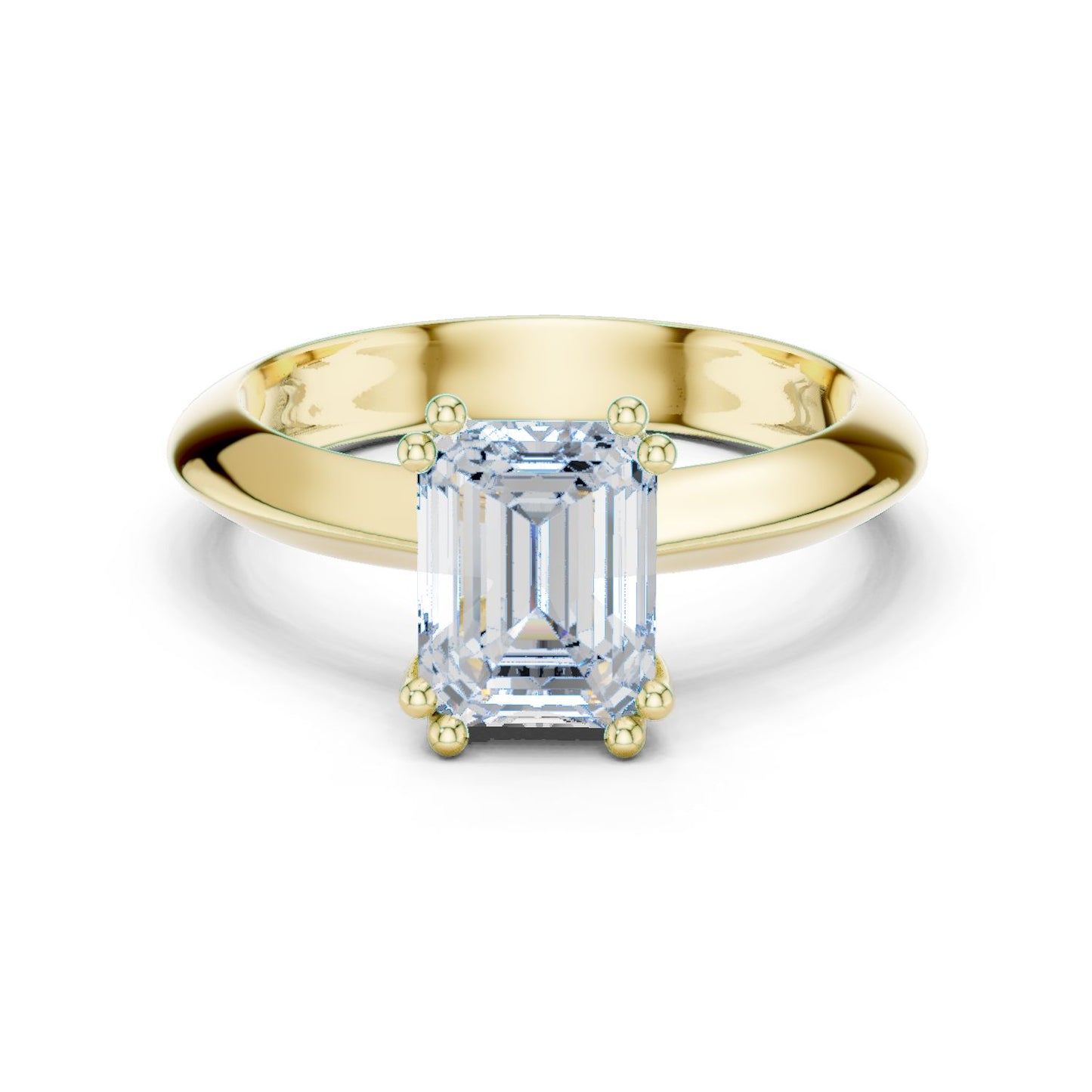 Emerald Lab Grown Diamond Solitaire Engagement Ring