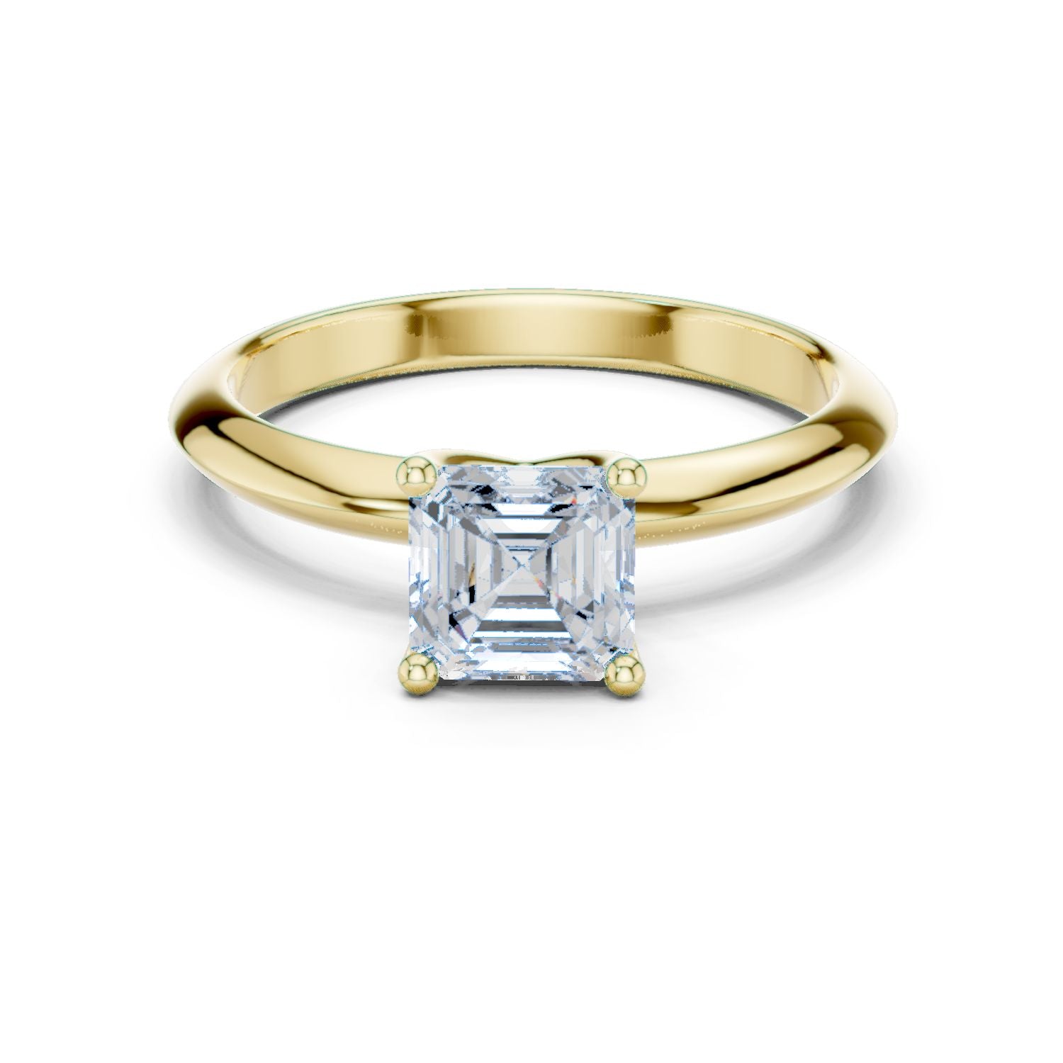 Emerald Lab Grown Diamond Solitaire Engagement Ring