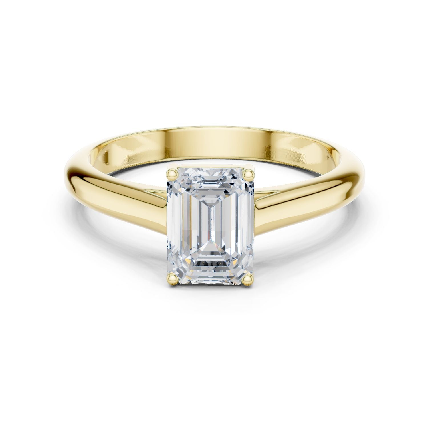 Emerald Lab Grown Diamond Solitaire Engagement Ring