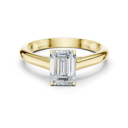 Emerald Lab Grown Diamond Solitaire Engagement Ring