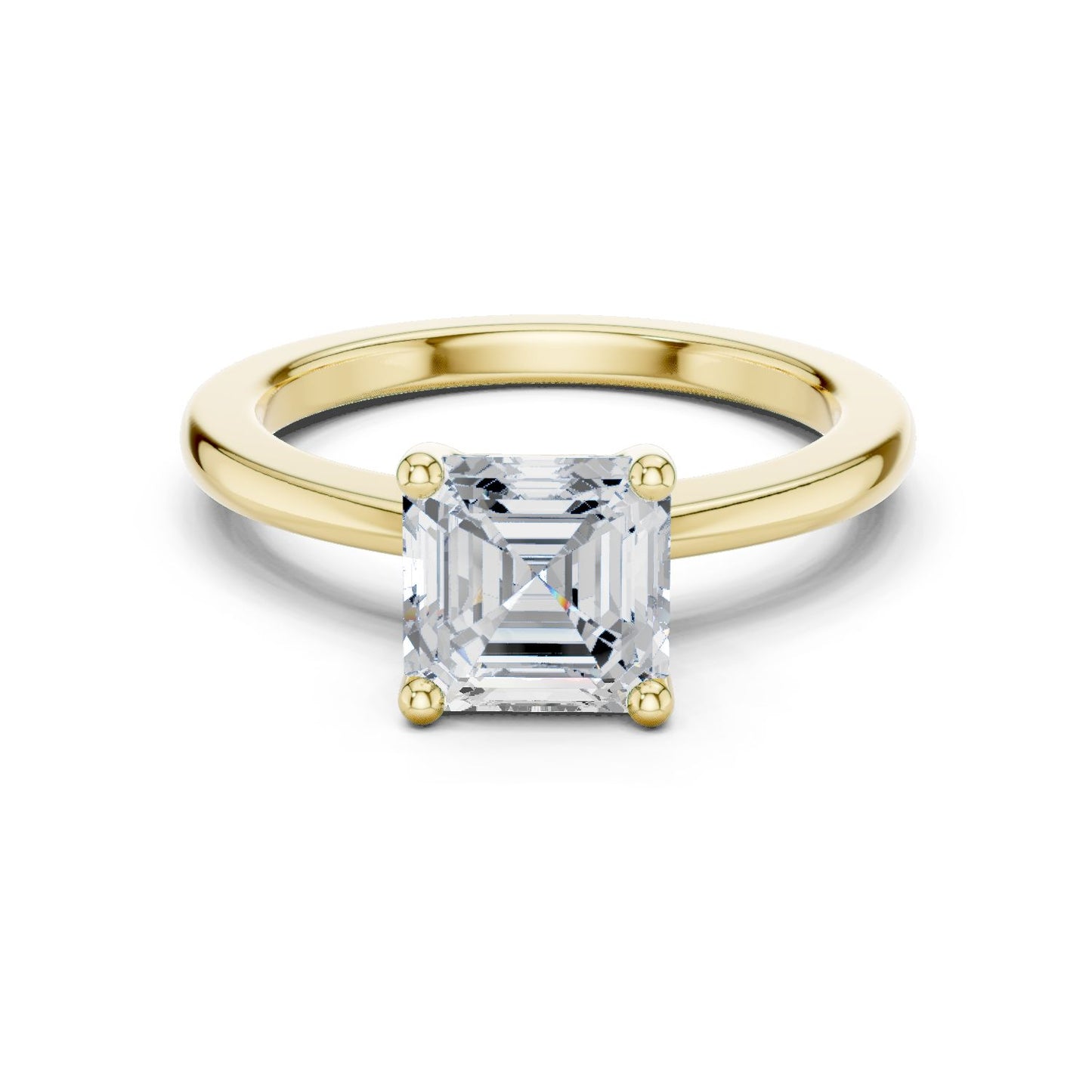 Emerald Lab Grown Diamond Solitaire Engagement Ring